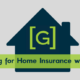Title page, outline of a house with the Grimes Insurance Logo, overlay text reads "Shopping for Home Insurance with Grimes"