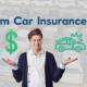 Title image with young, curious male shrugging arms. Holds graphic of a dollar sign in his right hand, and an image of a car crash in his left hand. Title text overlay reads "Is Minimum Car Insurance Enough?"