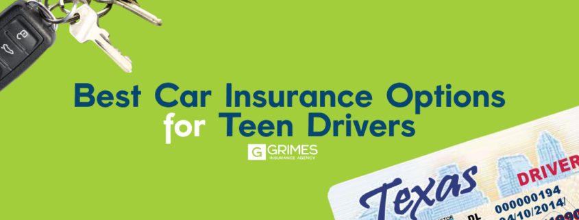 Title image with overlay text reading: Best Car Insurance Options for Teen Drivers