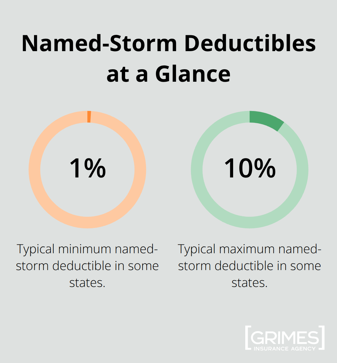 Range of named-storm deductibles as a percentage of insured home value. - home insurance coverage for natural disasters