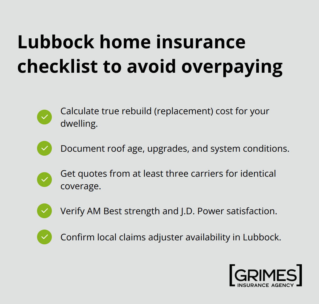 Checklist of key steps to choose the right home insurance in Lubbock - top home insurance providers in Lubbock